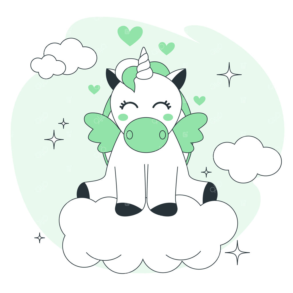 تصویرسازی مفهومی اسب شاخدار بامزه