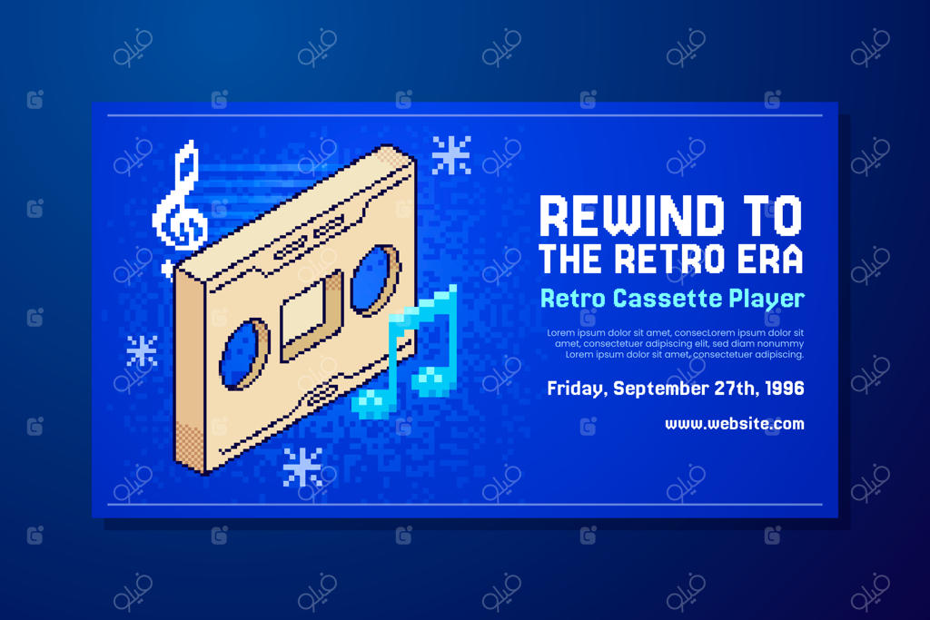 قالب بنر طراحی پیکسلی