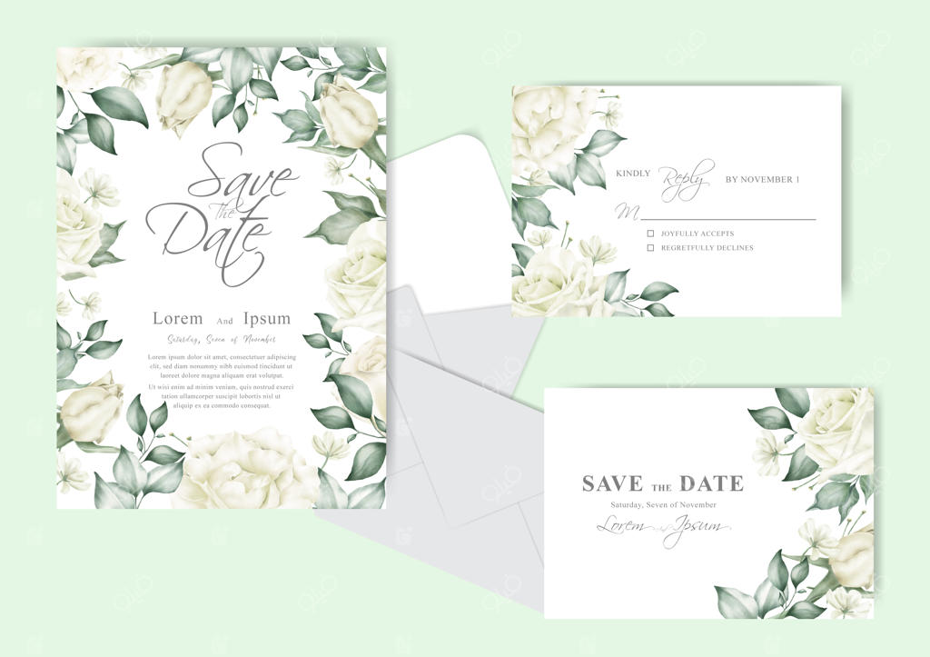 طرح کارت دعوت عروسی با چینش شیک گل‌ها