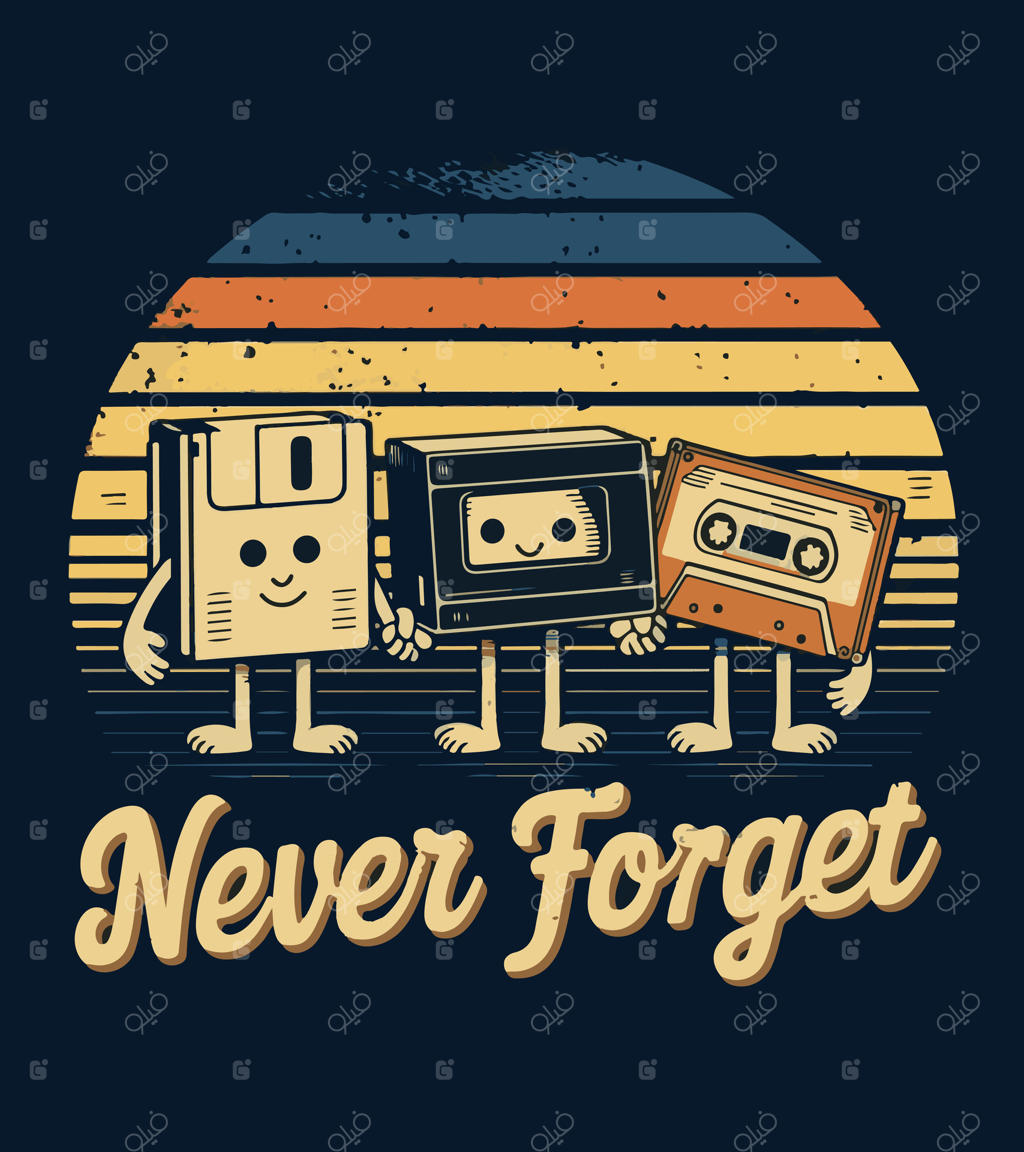 طرح تی‌شرت با نوشته هرگز فراموش نکن