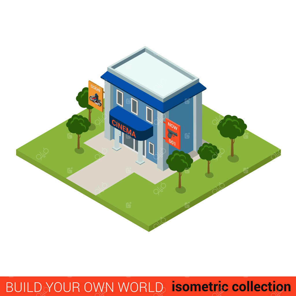 مجموعه‌ای از اینفوگرافیک‌ها: ساخت دنیای شخصی خود با بلوک ساختمانی سینمای ایزومتریک تخت