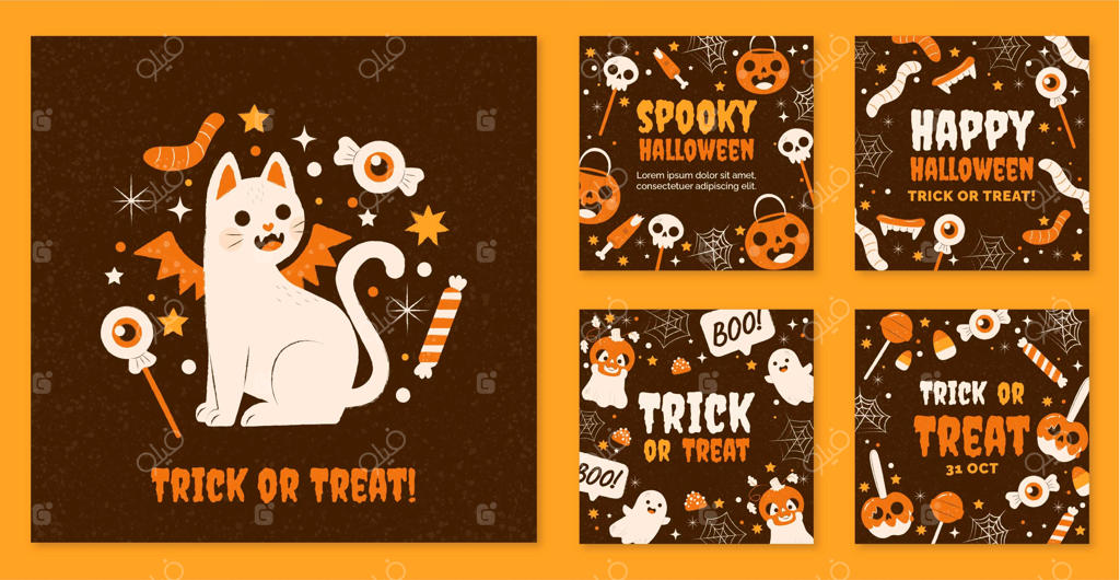 مجموعه پست‌های اینستاگرامی تخت هالووین