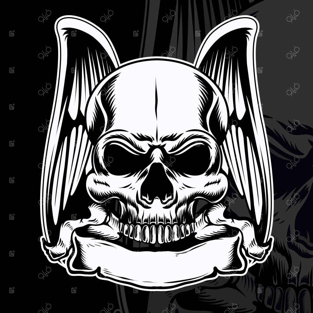 تصویر تتوی جمجمه کلاسیک