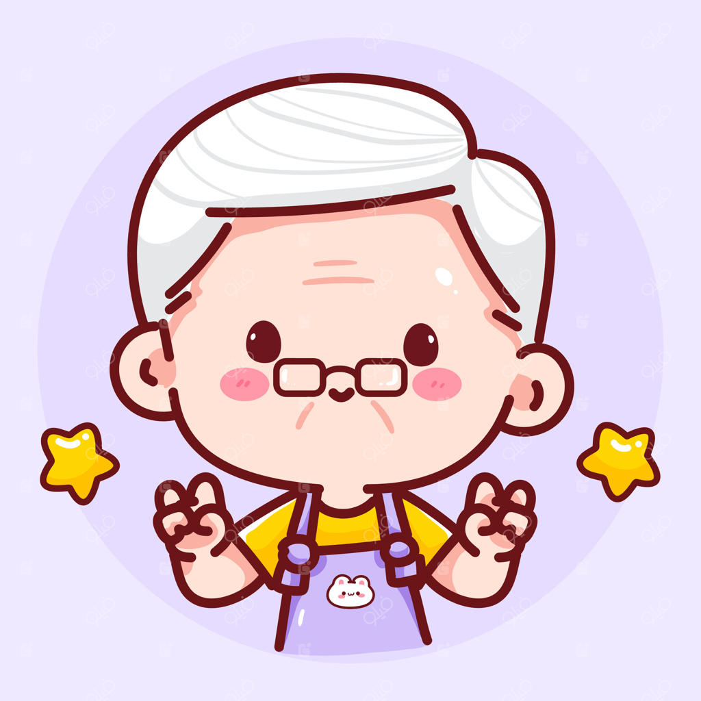 طرح لوگوی نشان صلح با تصویر پدربزرگ