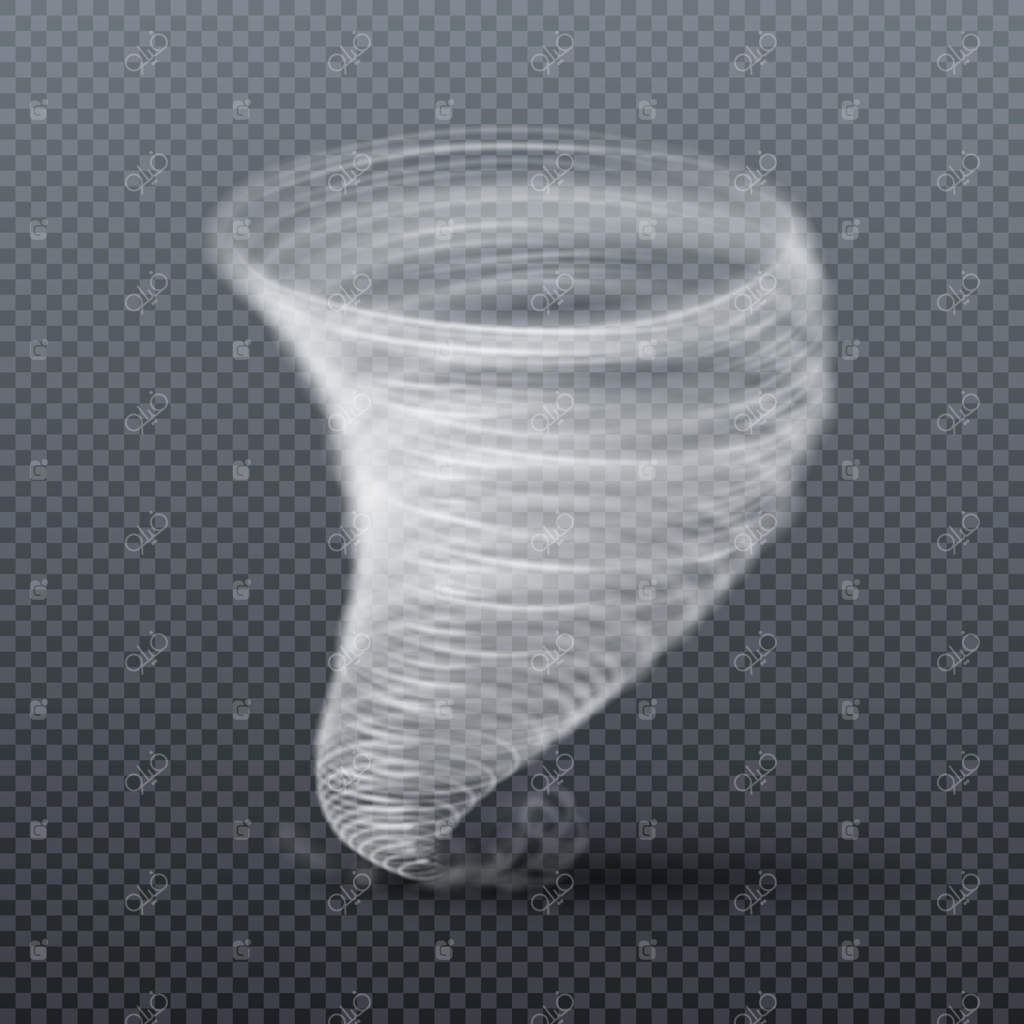 طوفان گردباد ایزوله شده: تصویر برداری واقع‌گرایانه از پیچش طوفان گردباد و گردباد هوا