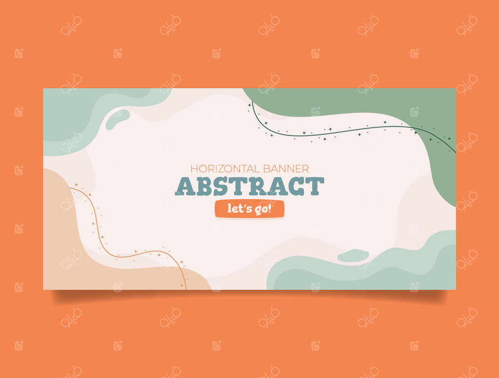 بنر افقی هندسی با طراحی تخت