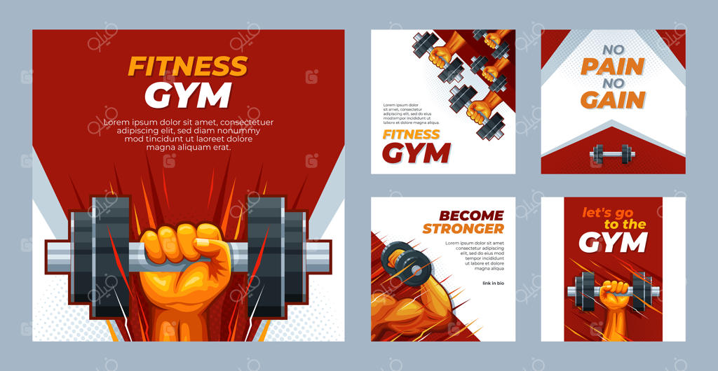 قالب پست اینستاگرام باشگاه با طراحی تخت