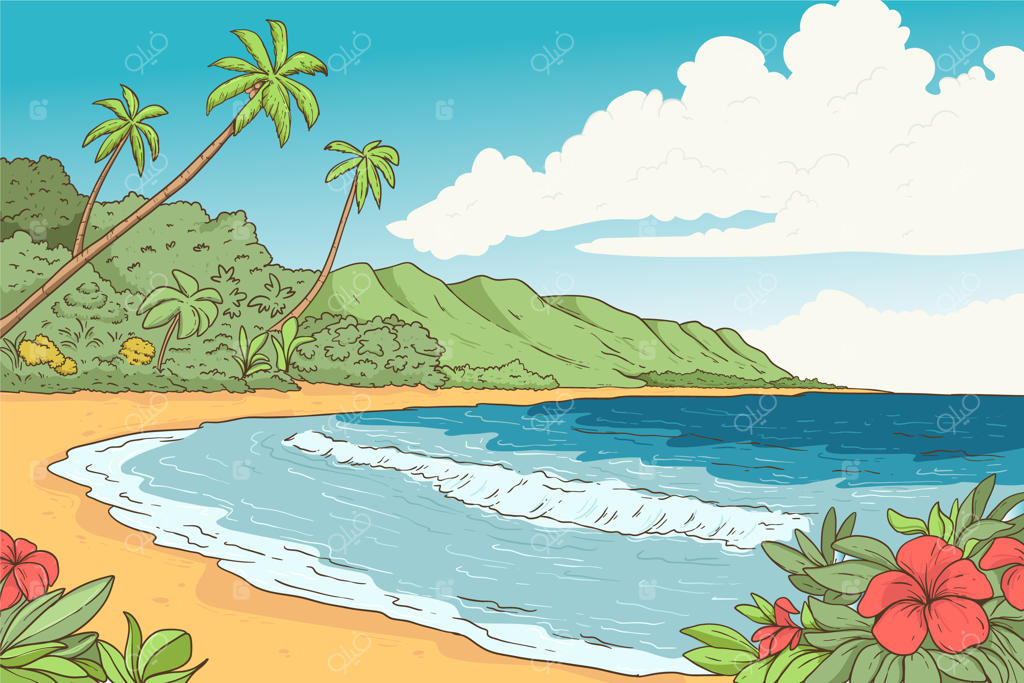 پس‌زمینه طرح دستی تعطیلات هاوایی