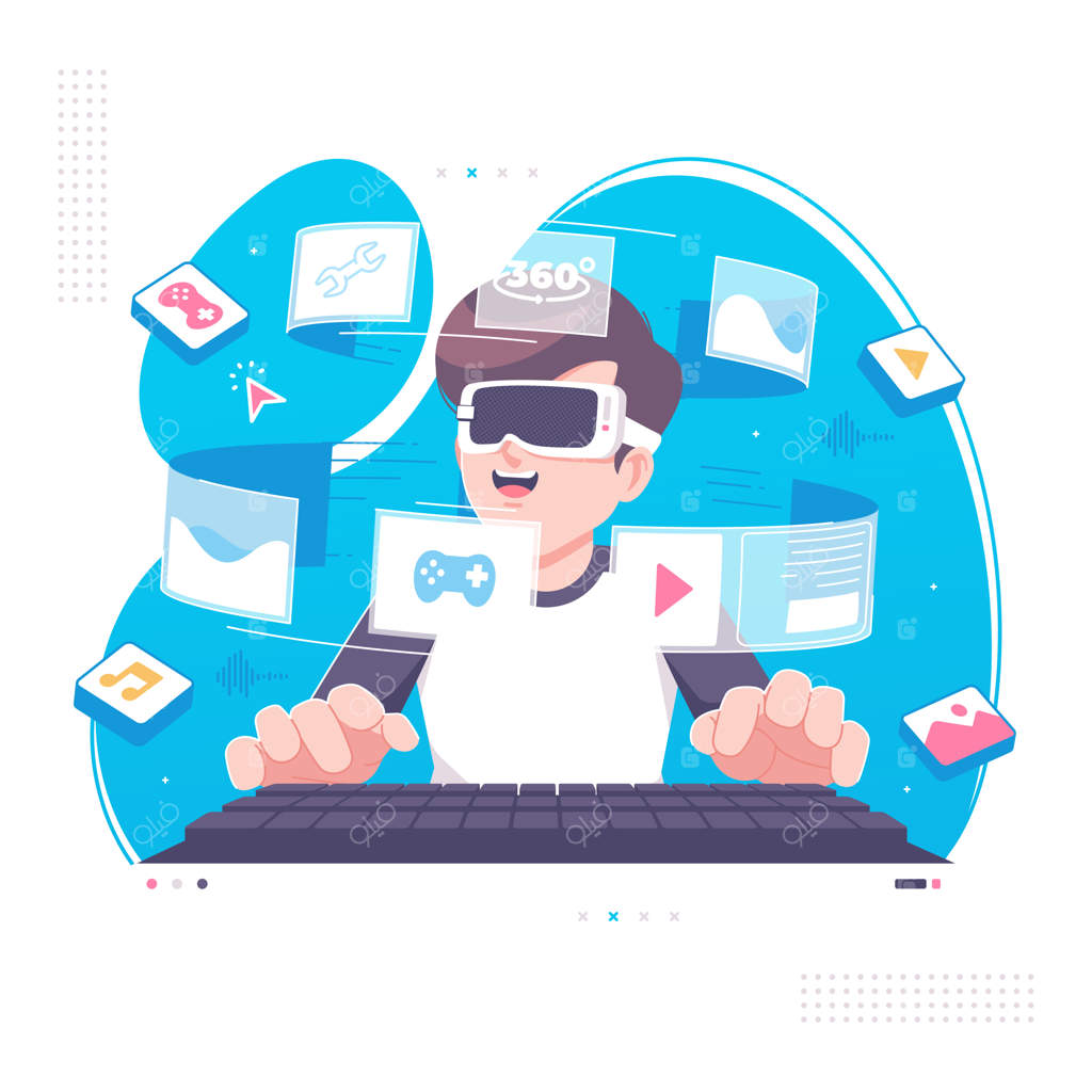 تصویرسازی فناوری دیجیتال آینده و واقعیت مجازی