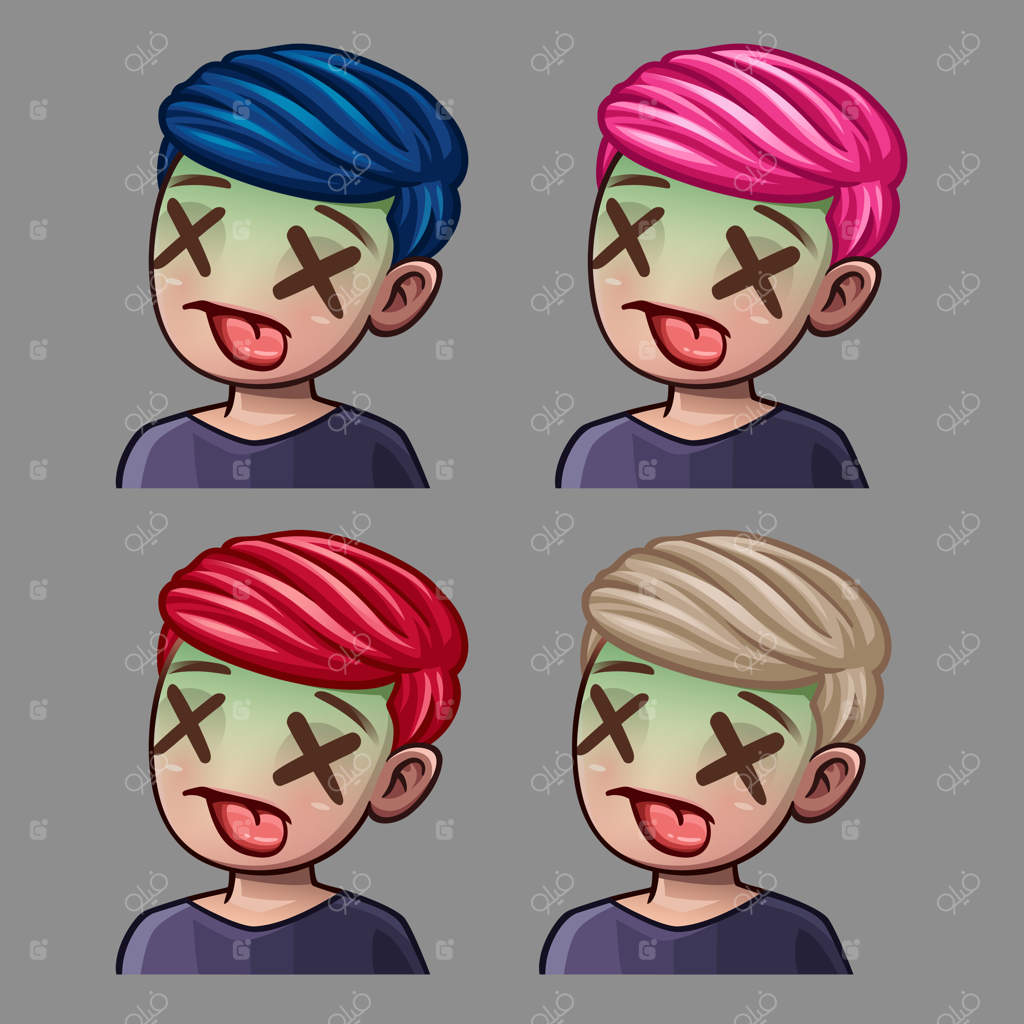 آیکون‌های احساسی پسر بیمار برای شبکه‌های اجتماعی و استیکرها