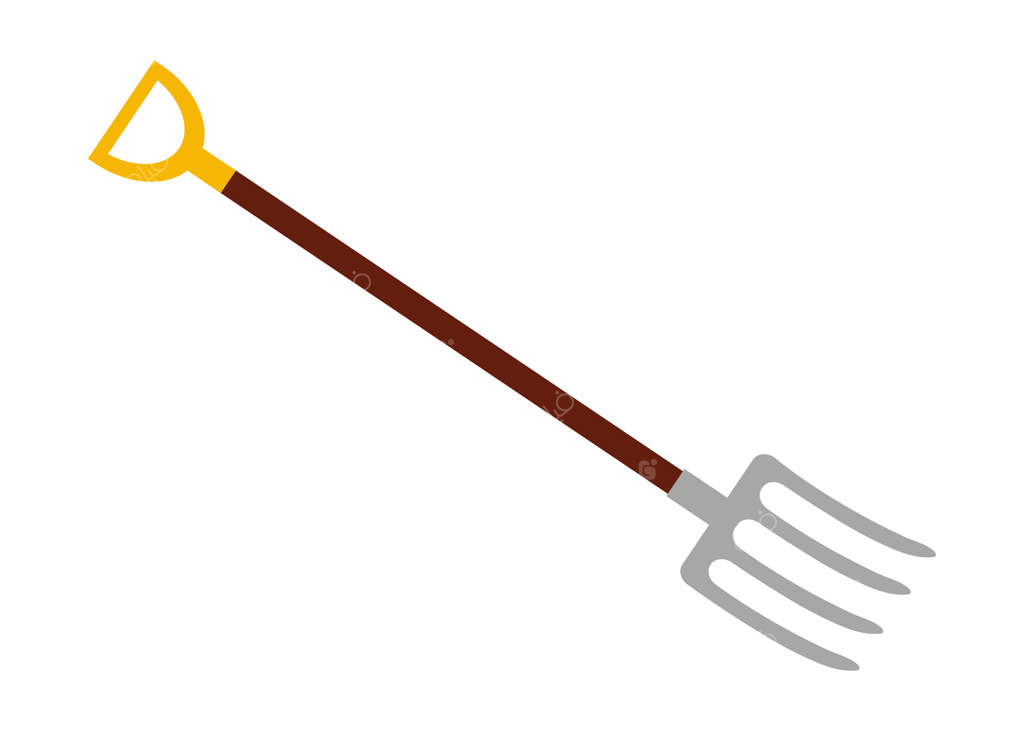 چنگک باغبانی سه شاخه با دسته چوبی برای حفر و کشت خاک