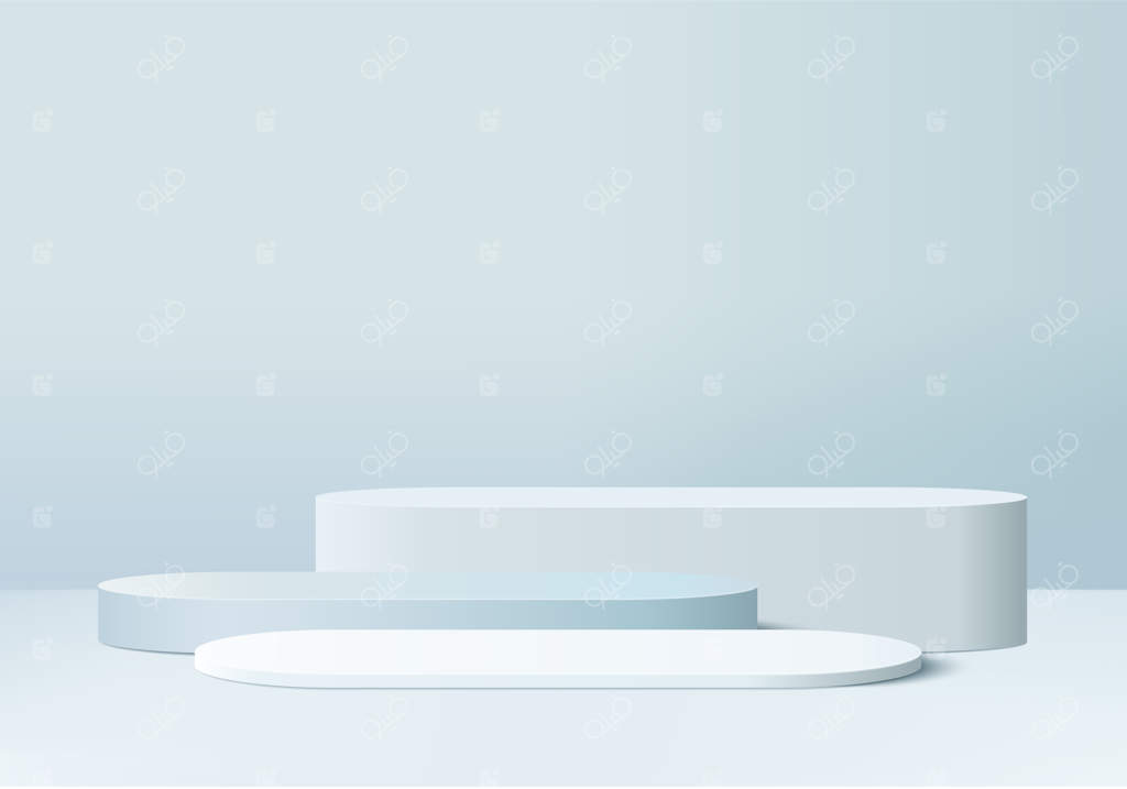 صحنه و سکو آبی ساده با رندر سه‌بعدی