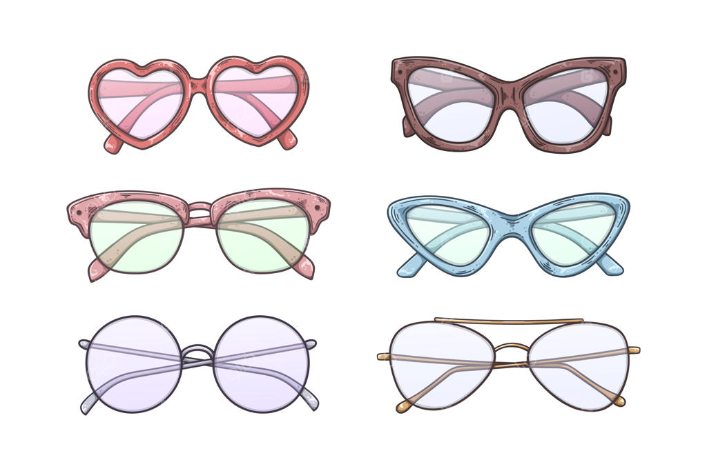 طرح عینک آفتابی وینتیج به سبک وکتور.
