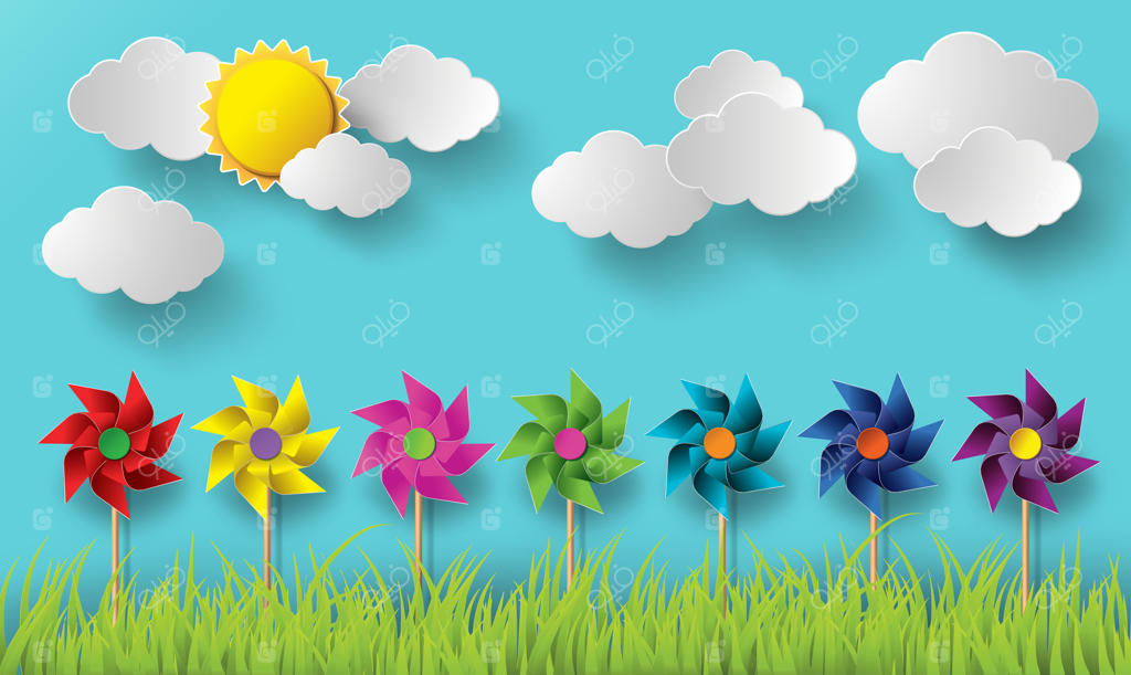 تصویر آسیاب‌های بادی در روزهای ابری.