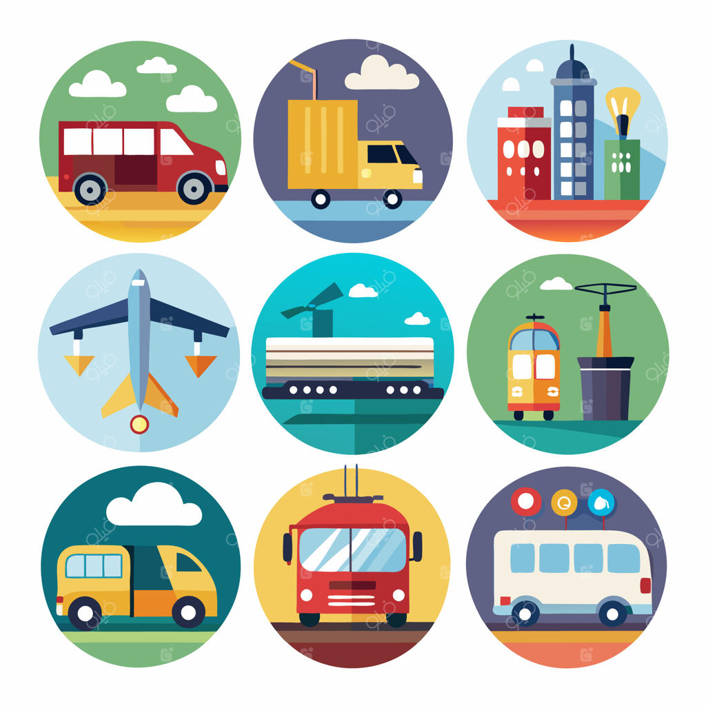 تصویرسازی کارتونی حمل و نقل