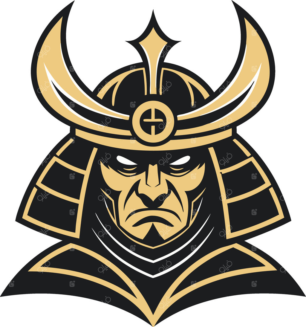 طراحی کاراکتر و نشان کلاه‌خود سامورایی برای تاتو و هنر گرافیک