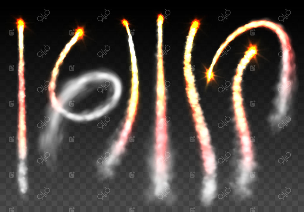 شلیک موشک و آتش: پرتاب واقع‌گرایانه راکت فضایی، جریان بخار. رد دود هواپیماهای جت و ابرهای ناشی از موتور هواپیما. مجموعه‌ای بی‌نظیر