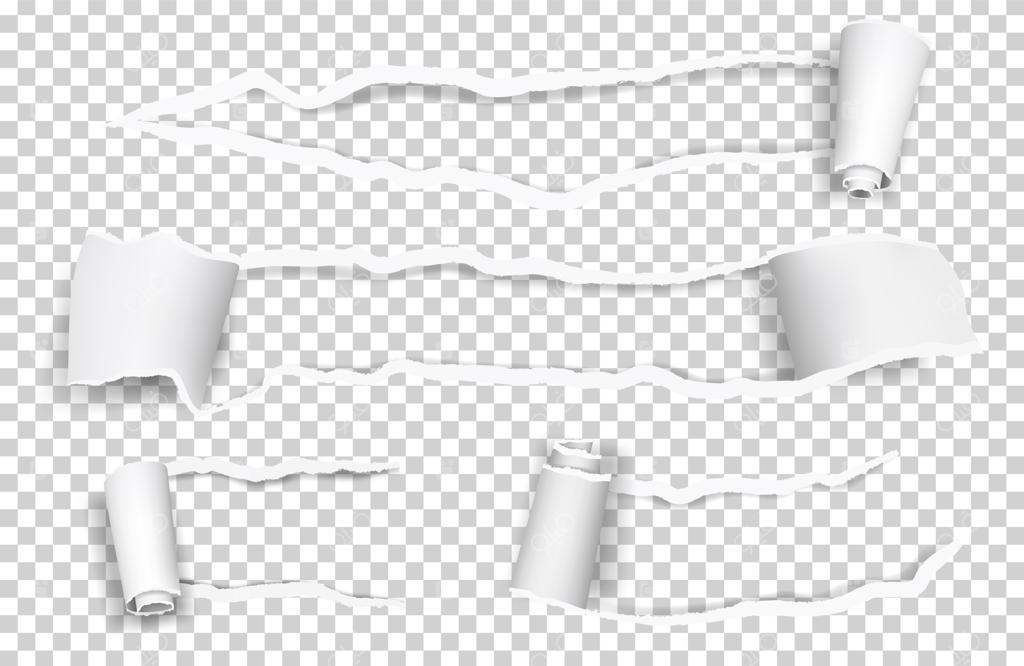 کاغذ پاره شده. برگه‌های دریده و رول شده، عناصر وکتور کاغذ مجزا. تصویر لبه پاره شده، برگه و رول شده