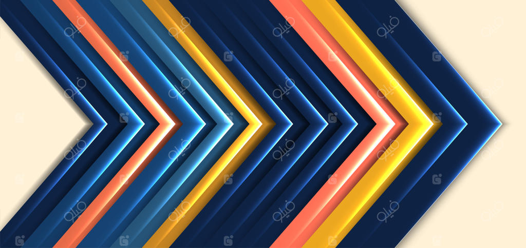 پس‌زمینه مدرن با فلش‌های آبی تیره در جهت‌های مختلف