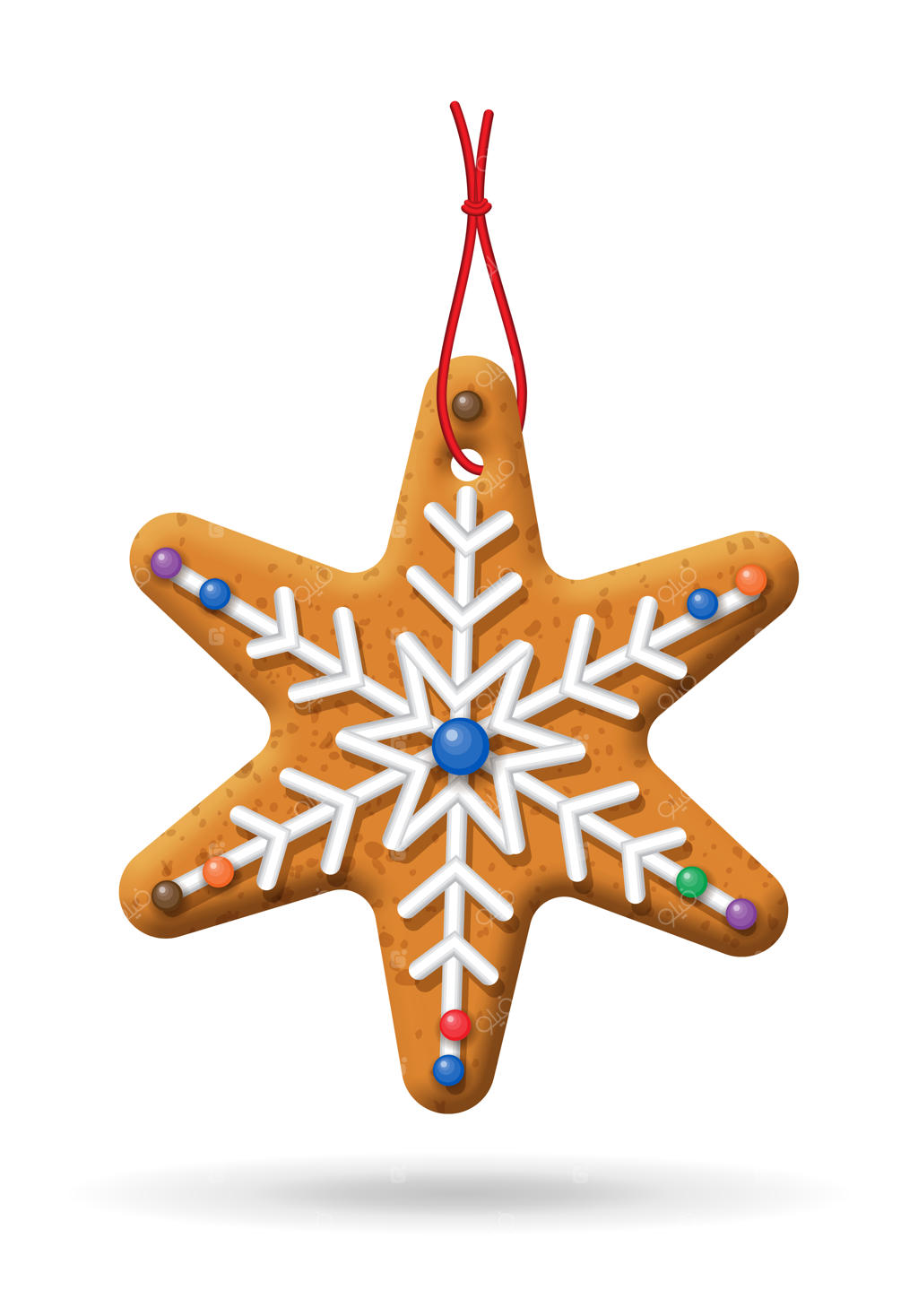 تصویرسازی شیرینی زنجفیلی کریسمس