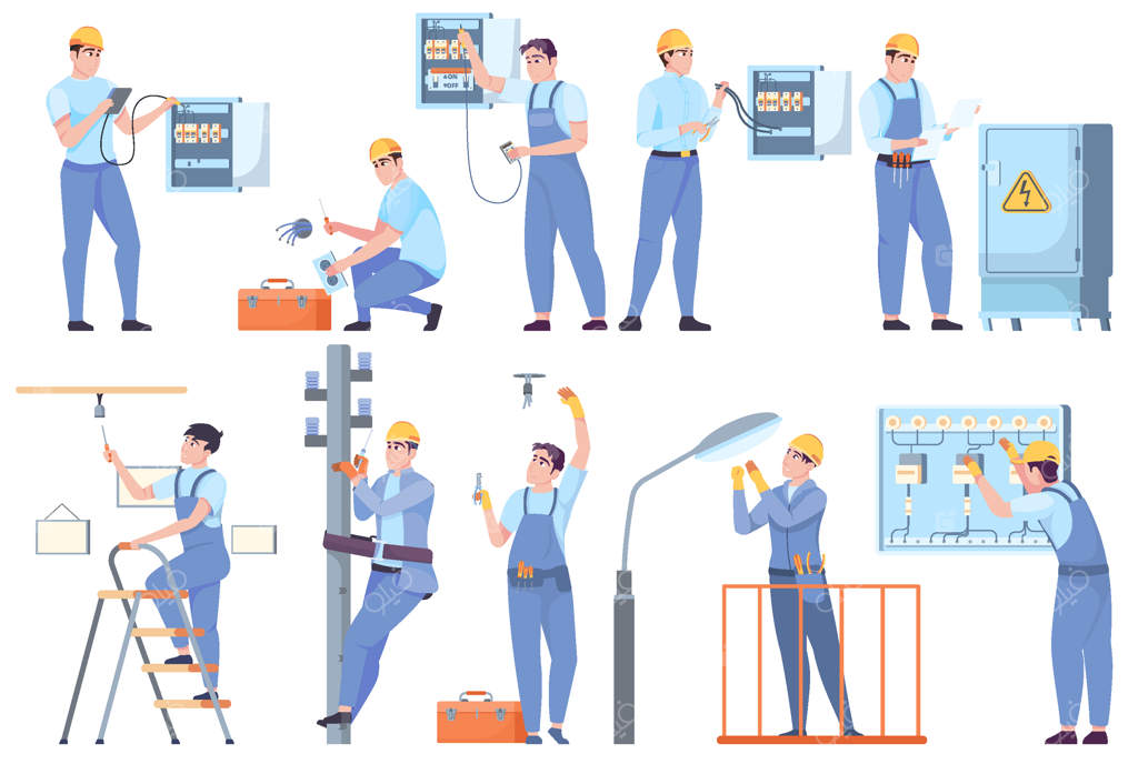 مجموعه تصاویر برقکاران و ابزارها