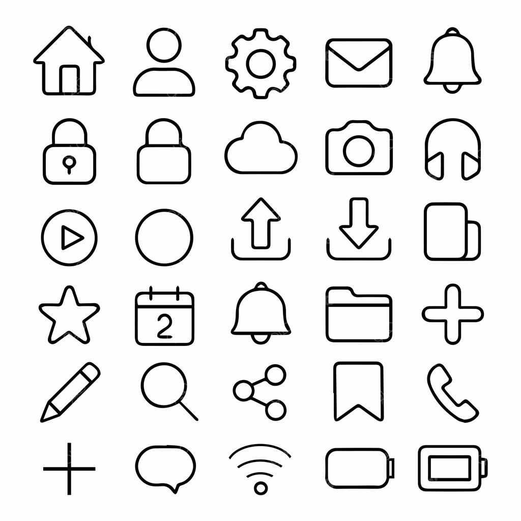 ۳۰ آیکون خطی زیست‌محیطی، نمادهای مینیمال و ساده با موضوع زندگی پایدار و فناوری سبز