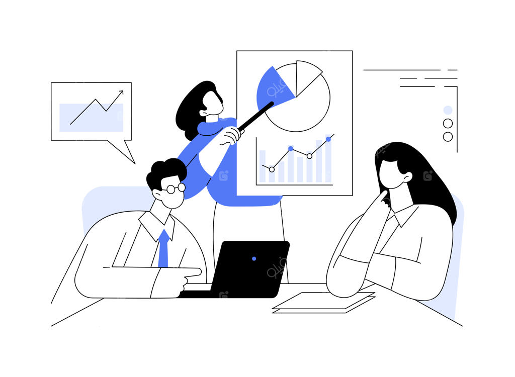 تصویرسازی وکتور با مفهوم انتزاعی جلسه با مشتری