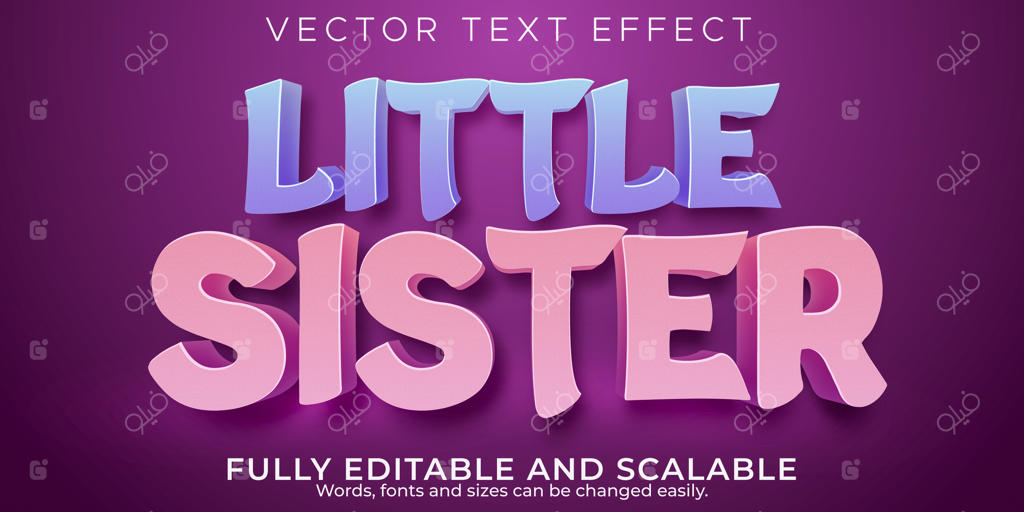 افکت متن قابل ویرایش، سبک متن خواهر کوچولو