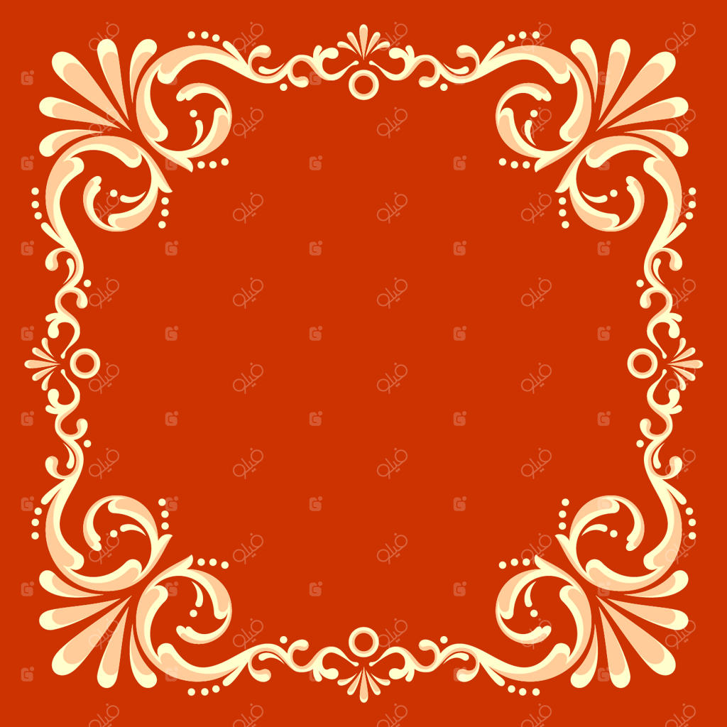 قاب تزئینی با طرح فیله‌تادو و پس‌زمینه قرمز وکتور