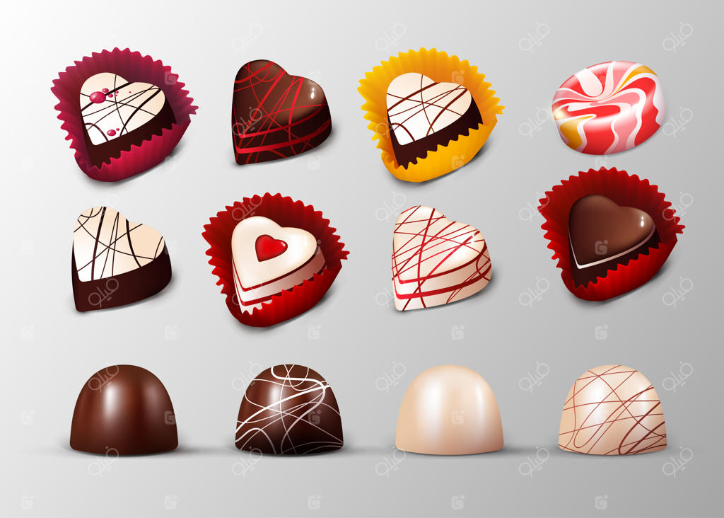 مجموعه‌ای از عناصر واقع‌گرایانه قنادی و شیرینی‌پزی