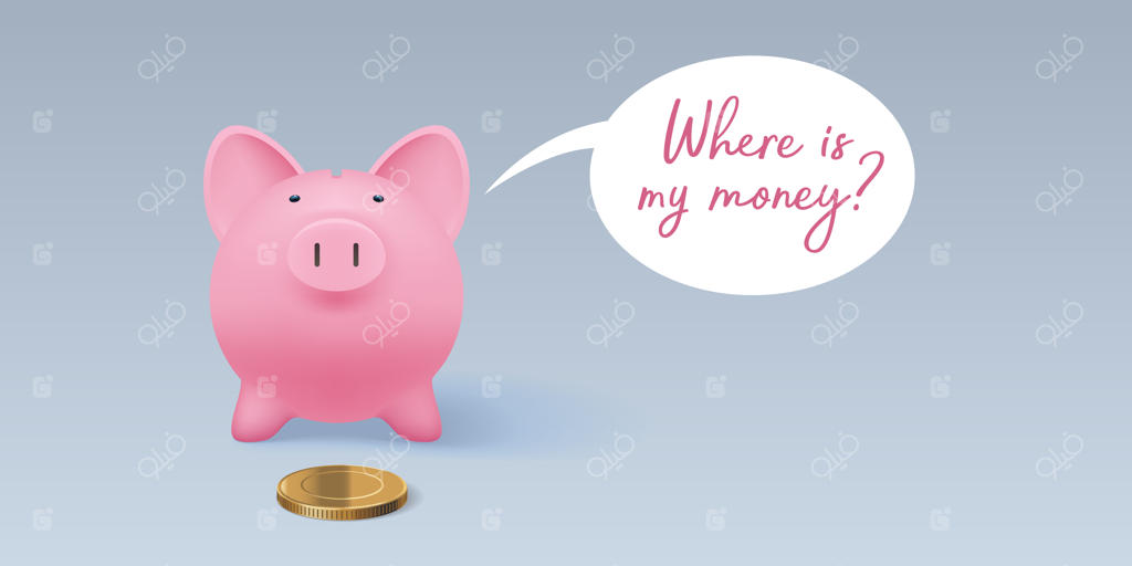 قلک خوکی با تصویر سکه‌های طلایی واقعی