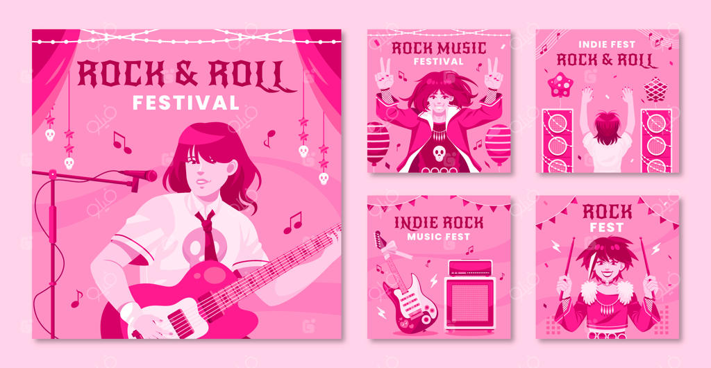 پست اینستاگرامی طراحی دستی به رنگ صورتی تند