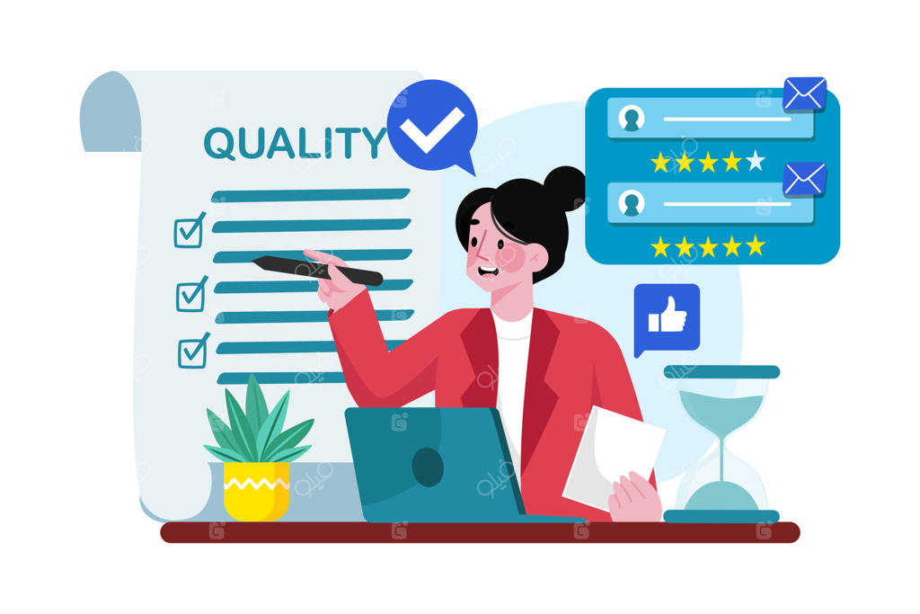 کارشناس کنترل کیفیت در حال پیاده‌سازی فرآیندهای کیفی برای تیم