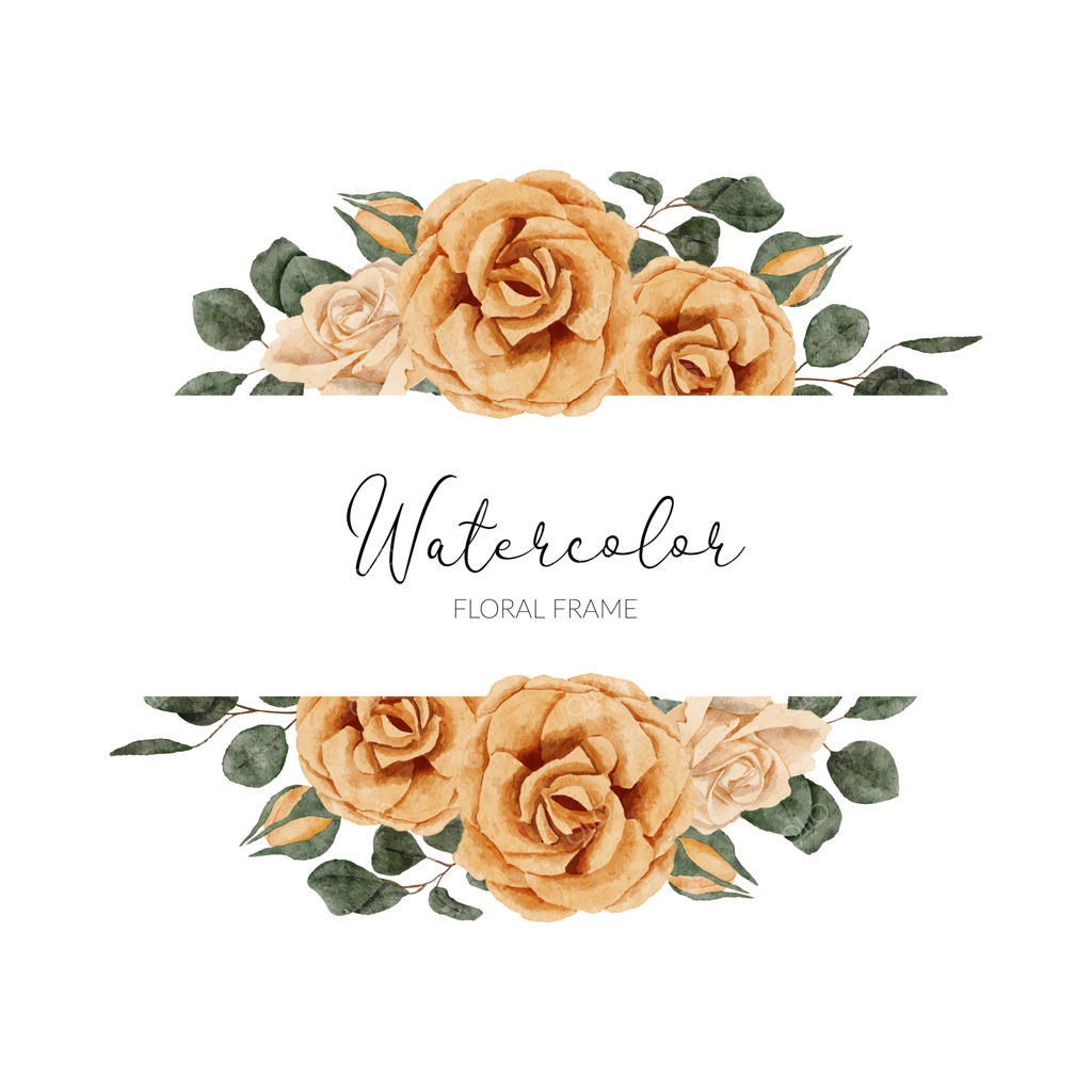 قاب دست‌ساز با گل‌های رز زرد به شکل آبرنگی