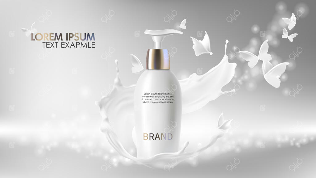 پس‌زمینه وکتور آرایشی واقع‌گرایانه با کرم