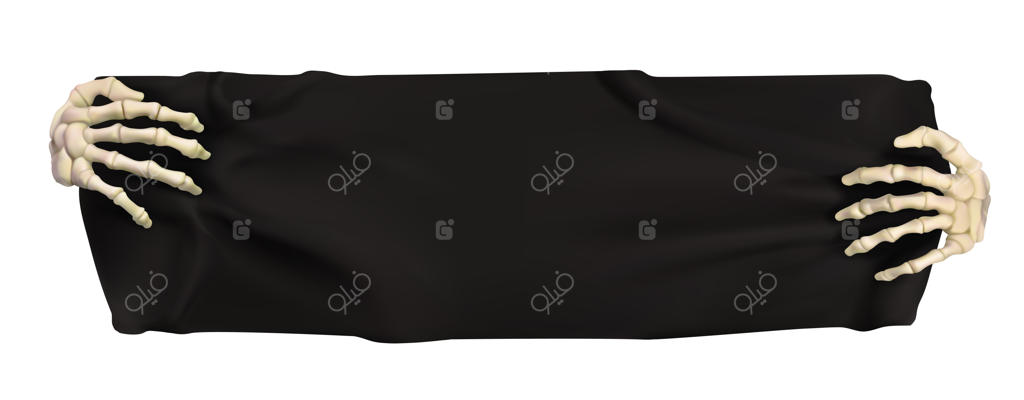 بنر مشکی هالووین: شیء کارتونی سه‌بعدی وکتوری