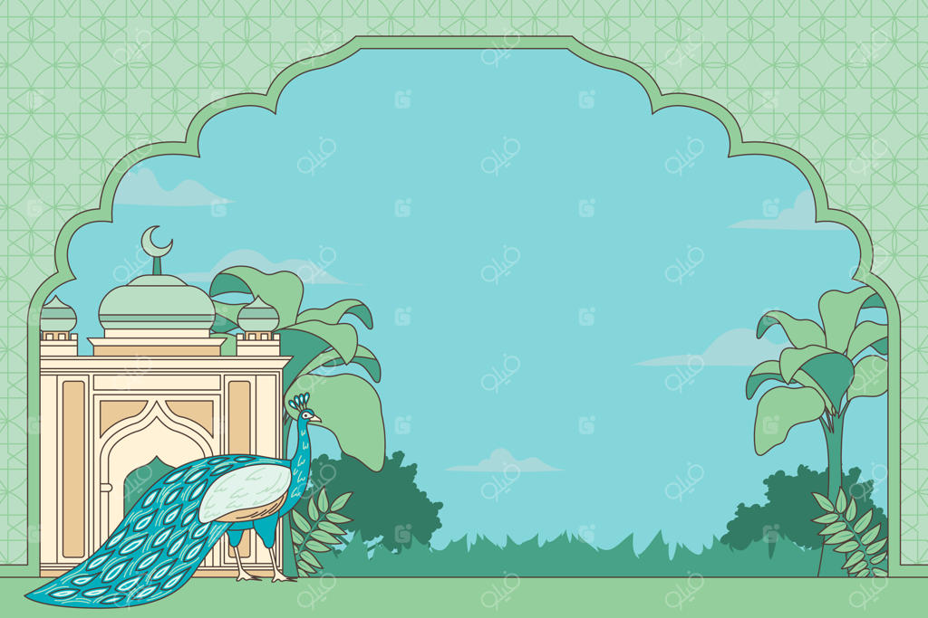 تصویر دستی قاب باغ مغولی