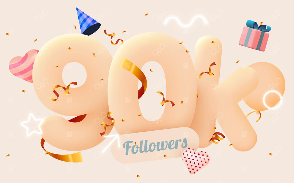 90 هزار دنبال‌کننده: تشکر با قلب صورتی، کاغذ رنگی طلایی و تابلوهای نئونی!