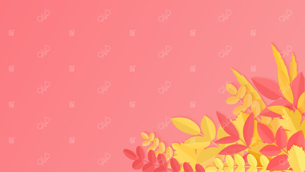 پس‌زمینه‌ای طبیعی با برگ‌های پاییزی قرمز، نارنجی و زرد که در حال افتادن هستند