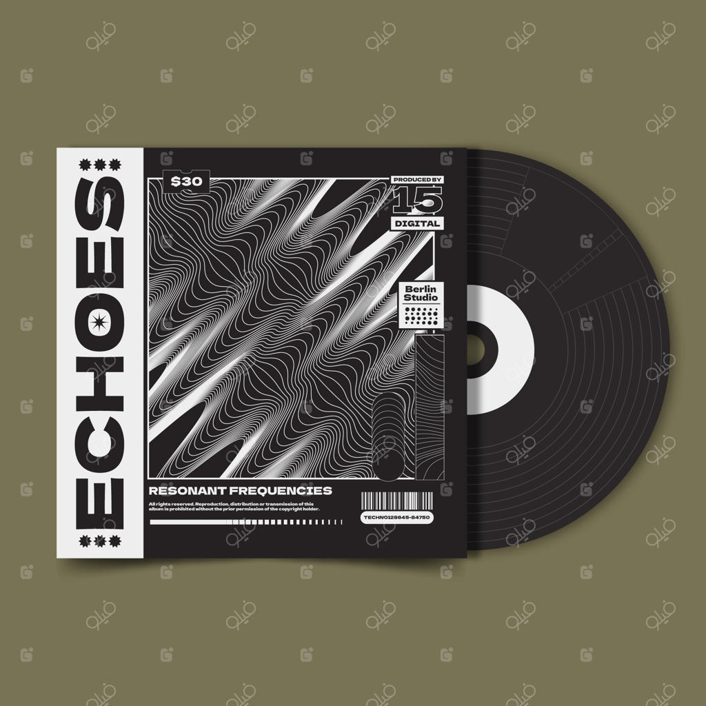 قالب جلد آلبوم موسیقی ساده و مینیمال