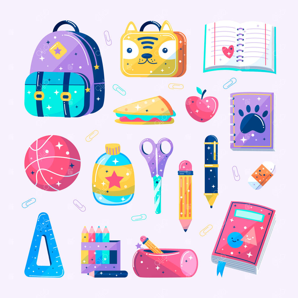 مجموعه عناصر ساده بازگشت به مدرسه