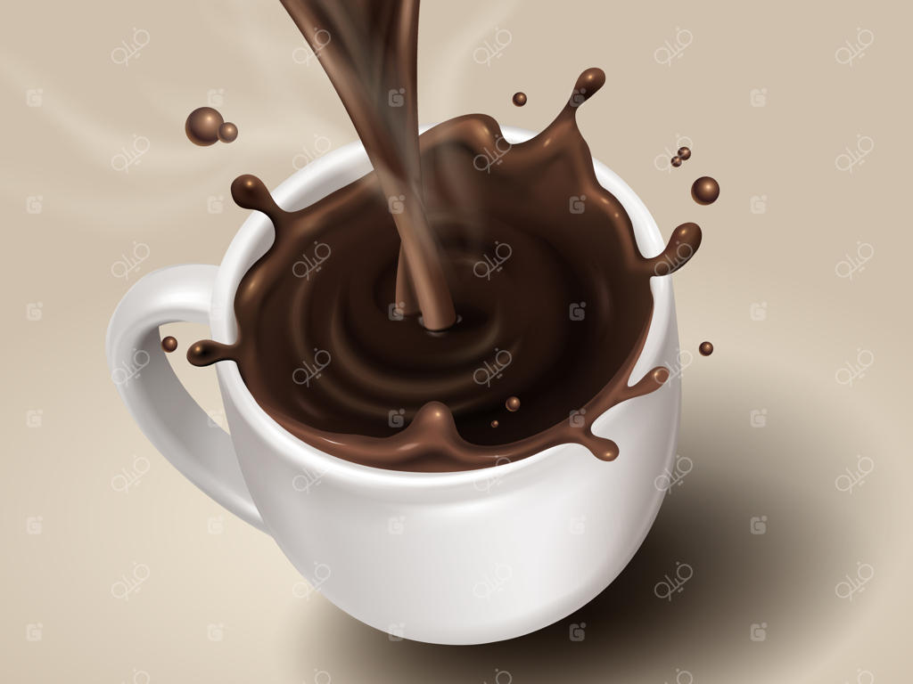 دسر قهوه‌ای داغ با جلوه‌های ویژه و دود، واقع‌گرایانه