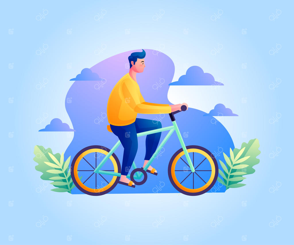 زندگی سالم: مردی در حال دوچرخه‌سواری