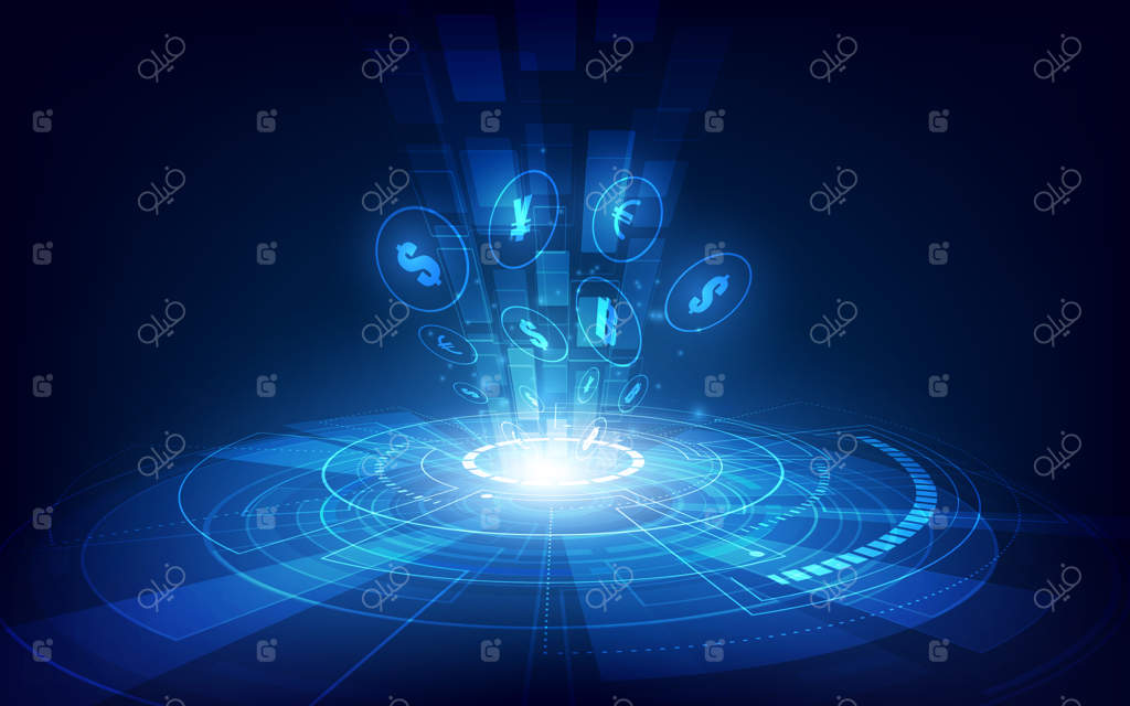 انتقال پول. ارز جهانی. بورس اوراق بهادار. تصویرسازی بورسی.