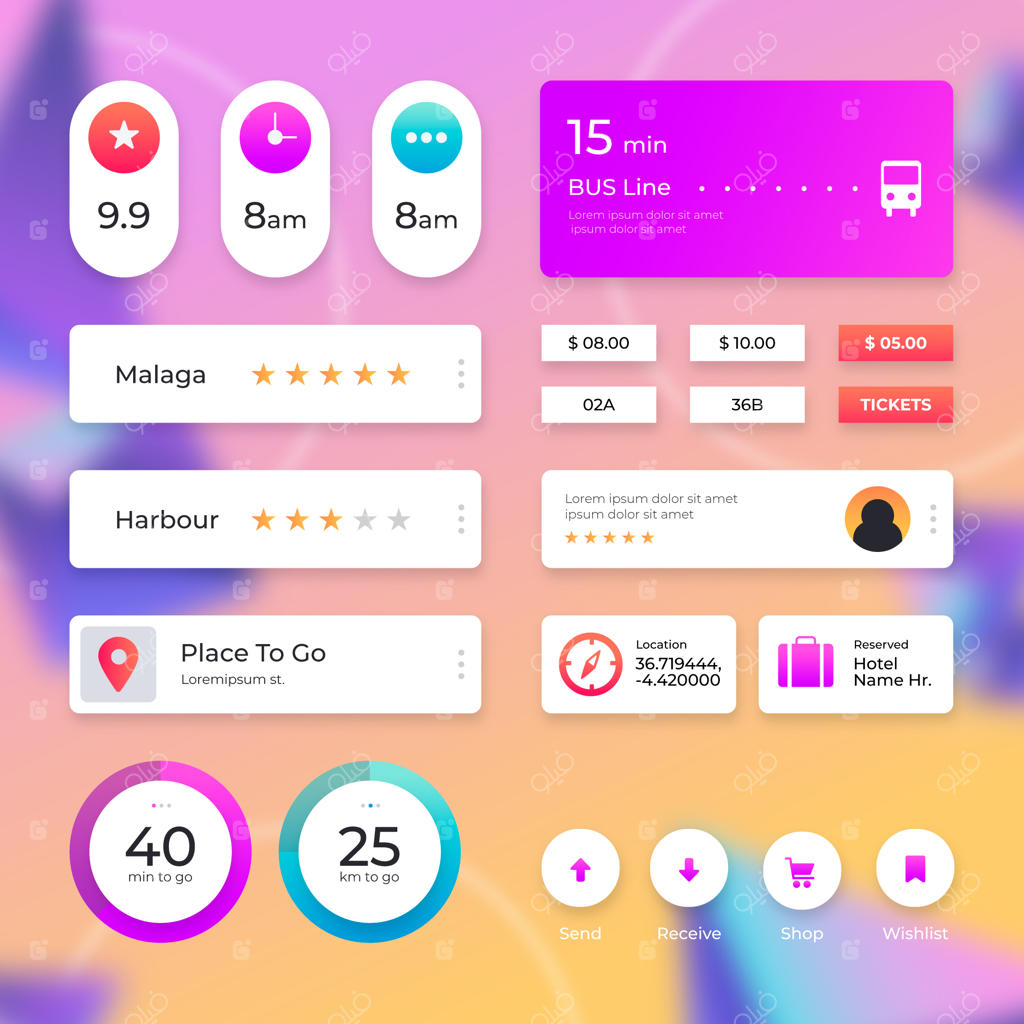 مجموعه گرادینت رابط کاربری (UI/UX)