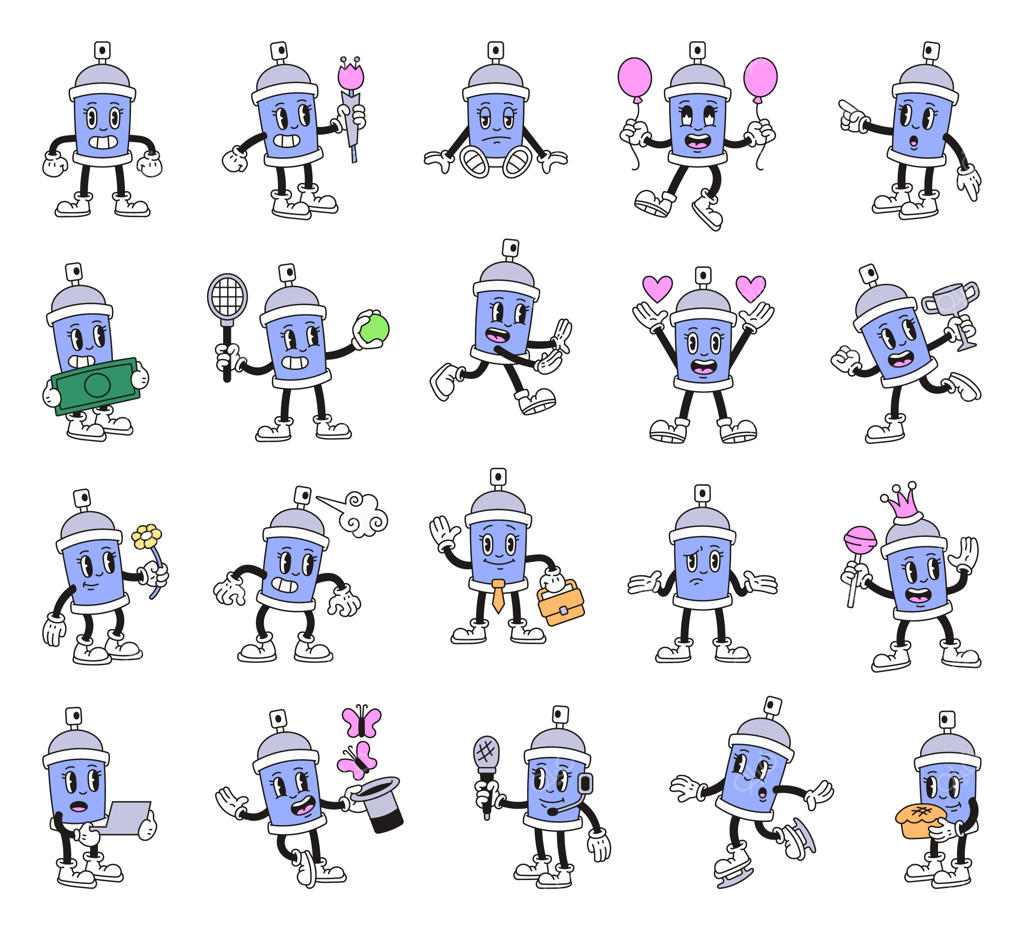 شخصیت‌های کارتونی افشانه‌ای با احساسات متنوع