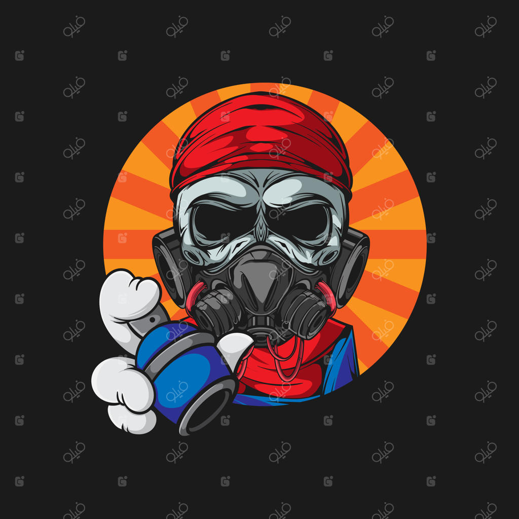 نماد شخصیت گرافیتی جمجمه شهری