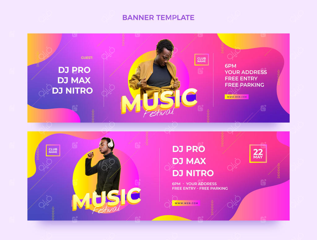 بنرهای افقی جشنواره موسیقی گرادیانت