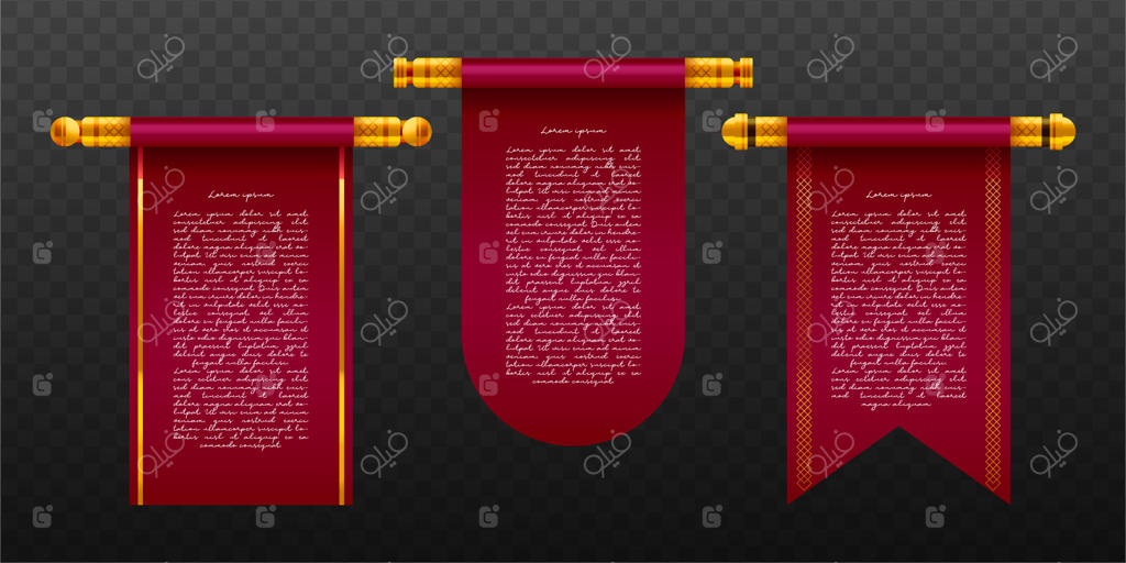 تصویرسازی سه‌بعدی و واقع‌گرایانه طومارها با پس‌زمینه شفاف