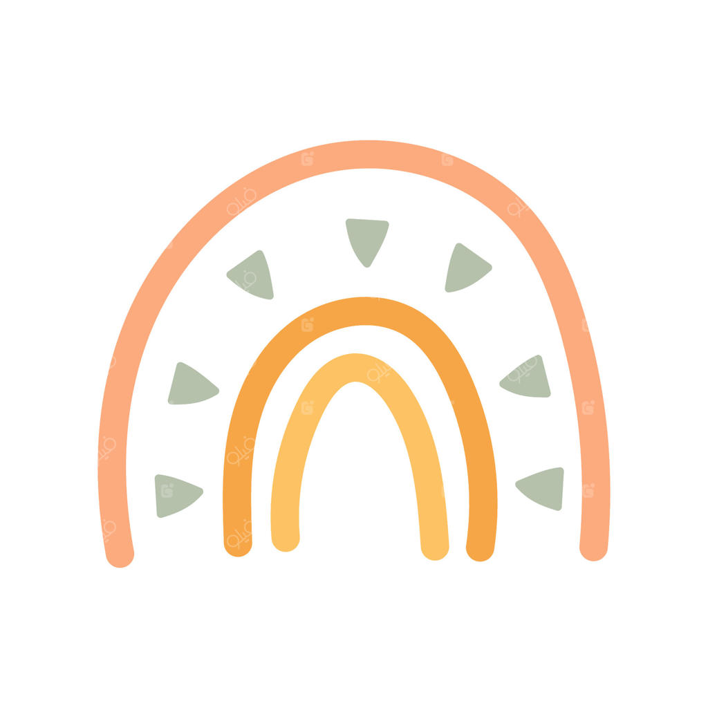 رنگین کمان مینیمال با عناصر مثلث شکل